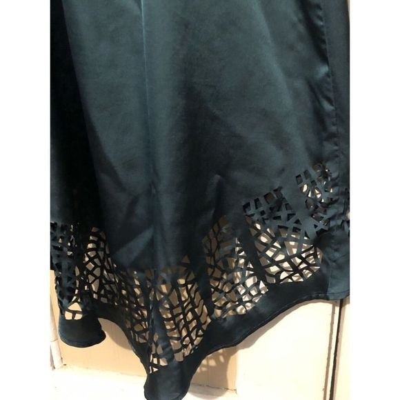Rory Beca Forever 21 Cutout Hi Low Teal Green Slip Dress Womens Size M - Picture 5 of 7